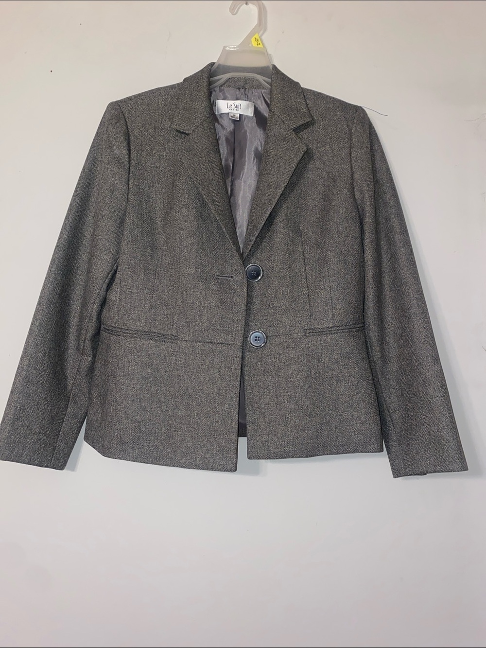 Le Suit Women's Charcoal Gray Two-Button Tailored Blazer